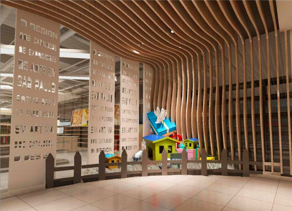 铝方通-案例分享效果图铝方通具有装饰性的垂帘式吊顶。看腻了集成顶又不想用简单的石膏吊顶那就选择吧风格独特高端大气通风好安装方便快捷阳台餐饮机场高铁站商场写字楼家居等等区域。(图1)